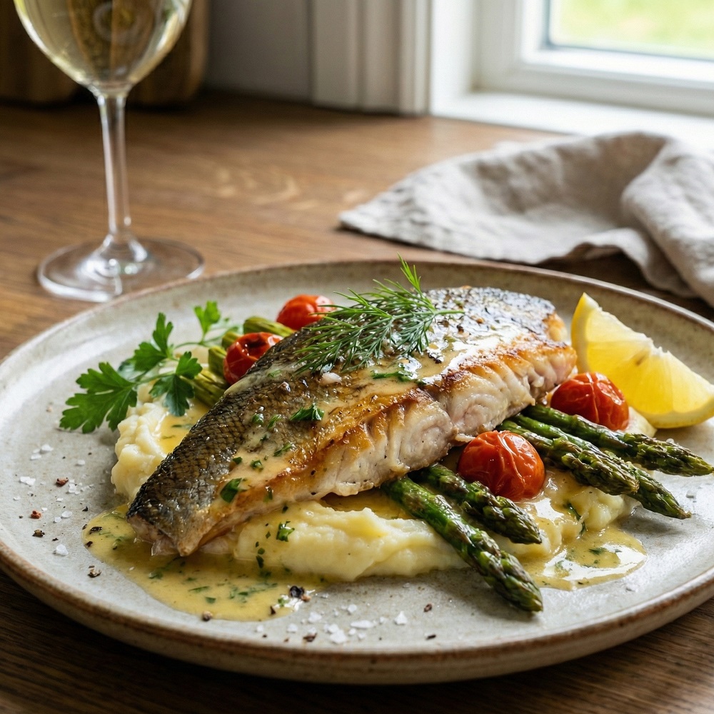 Filet z lina ze skórą - obiad